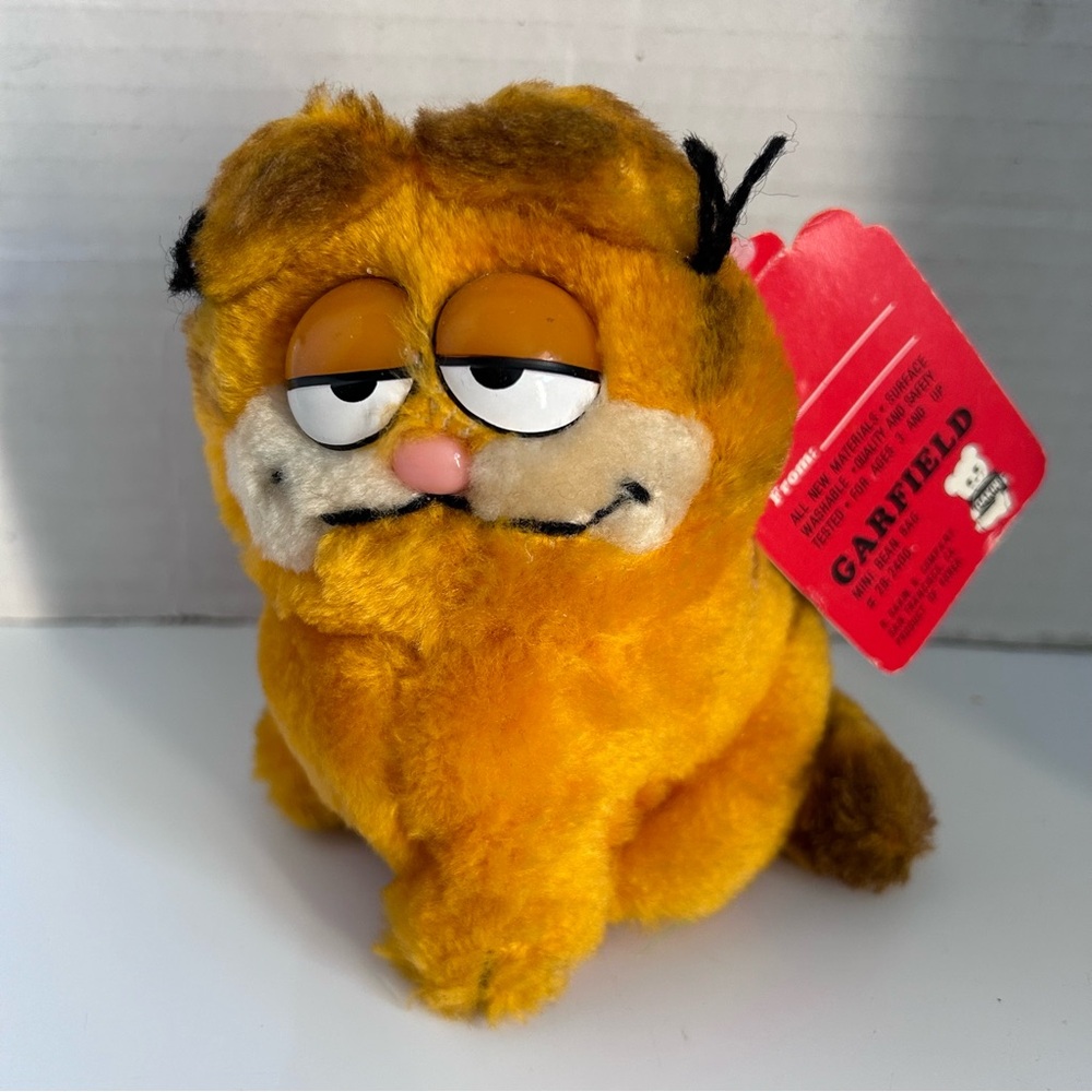 Garfield Orange Cat Sitting Plush 1978 1981 Dakin United Feature Syndicate 5”